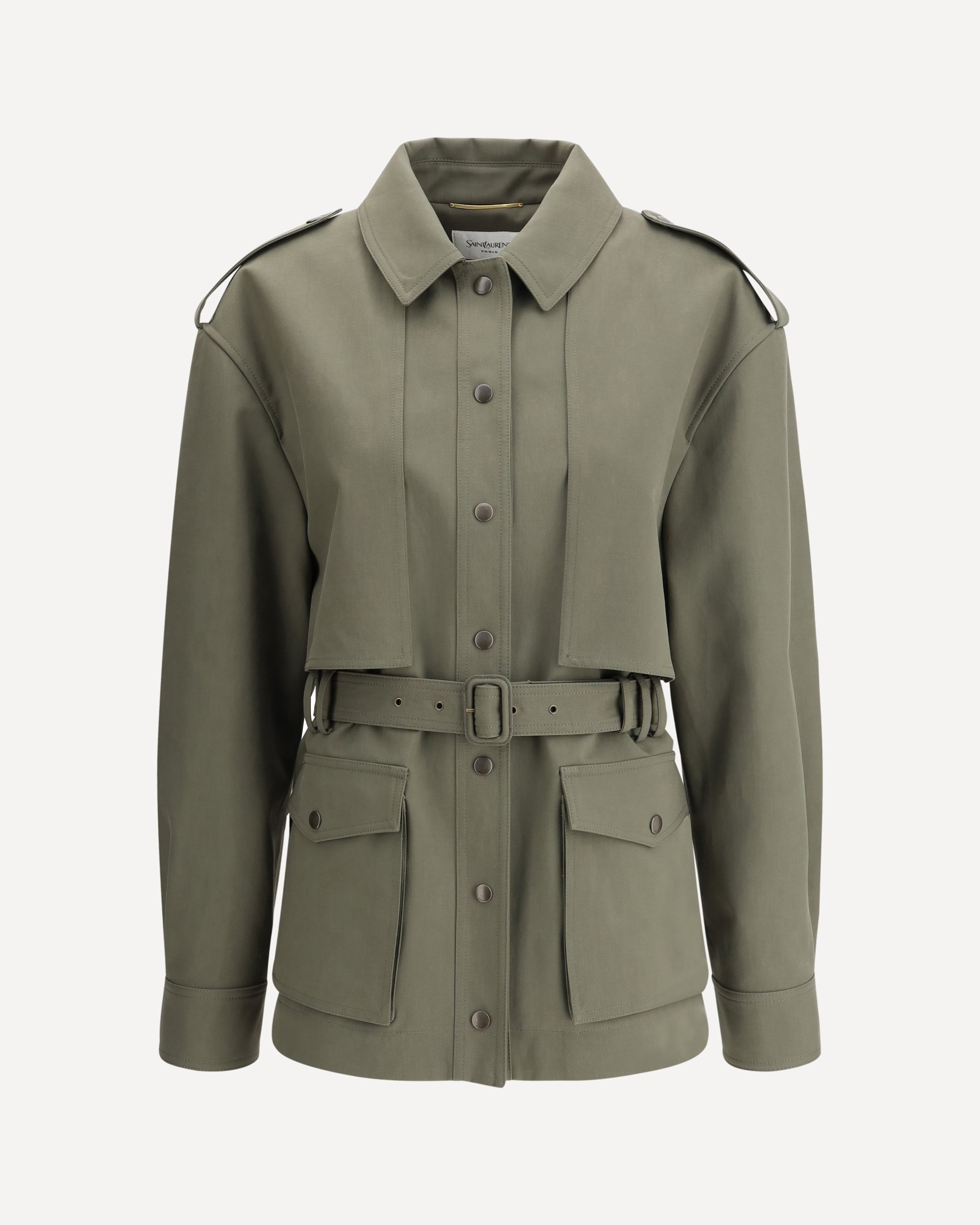 SAINT LAURENT Saharienne Jacket GREEN Base Blu