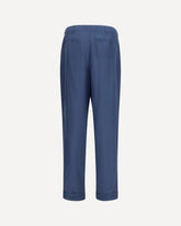 Tailored Pants with habutai silk belt - BLUE | Base Blu