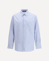 Striped cotton poplin Shirt - LIGHT BLUE | Base Blu