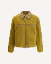 Shearling bomber Jacket - GREEN | Base Blu