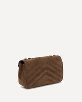 Borsa a Spalla LouLou media in suede matelassè - MARRONE | Base Blu