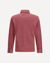 Long-sleeve Polo in mélange linen and cotton jersey - PINK | Base Blu