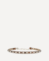 Leather Belt with jeweled studs - BROWN | Base Blu