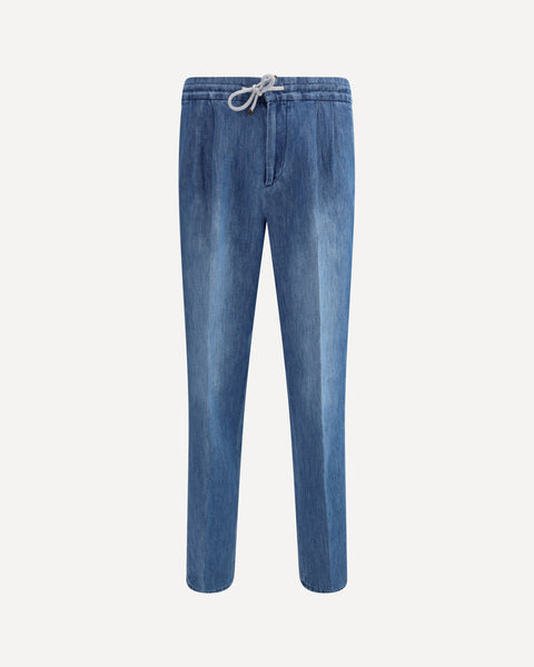 BRUNELLO CUCINELLI Jeans with drawstring waistband LIGHT