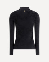 Top con mezzo collo in ciniglia - NERO | Base Blu