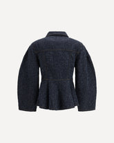 Tweed denim peplum Jacket - BLUE | Base Blu