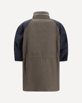 Nylon and cotton Jacket with three-quarter sleeves - KHAKI  | Base Blu