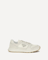 Bicolor canvas and suede Prax Sneakers - BEIGE | Base Blu
