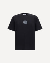 Cotton jersey T-shirt with central logo - BLACK | Base Blu