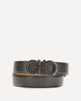 Reversible and adjustable Gancini Belt - BROWN | Base Blu