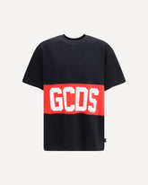 T-shirt regular con Banda Logo - NERO | Base Blu