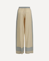 Printed silk Pants - CREAM | Base Blu