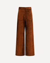 Corduroy wide leg Pants - BROWN | Base Blu