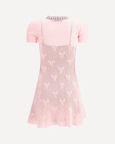 Crochet knit short Dress - PINK | Base Blu