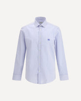 Camicia in cotone a righe con logo Pegaso ricamato sul petto - MULTICOLORE | Base Blu