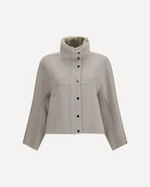 Double-faced virgin wool and cashmere Outerwear with detachable shearling insert - WHITE | Base Blu