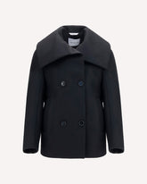 Structured high-neck Peacoat - BLACK | Base Blu