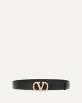 VLogo leather Belt - BLACK | Base Blu
