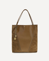 Spin Tote Bag in grenadine leather and suede - BROWN | Base Blu