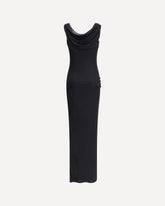 Draped jersey long Dress - BLACK | Base Blu