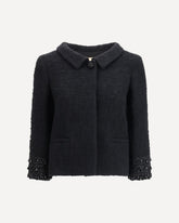 Tweed virgin wool Jacket - BLACK | Base Blu