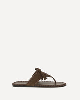 Sandali infradito con nappine - MARRONE | Base Blu