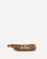 Gancini leather Belt - BEIGE | Base Blu