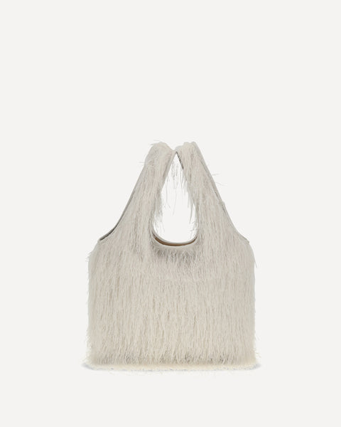 DRIES VAN NOTEN Fringed Tote Bag WHITE | Base Blu