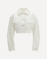 Cocoon reversed-effect raw denim Jacket - WHITE | Base Blu