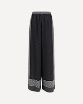 Printed silk Pants - BLACK | Base Blu