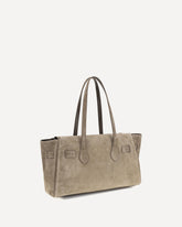 Suede Shoulder Bag - BEIGE | Base Blu