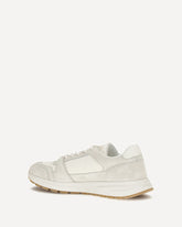 Bicolor canvas and suede Prax Sneakers - BEIGE | Base Blu