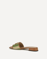 Sandali slide VLogo Signature in rafia - MULTICOLORE | Base Blu