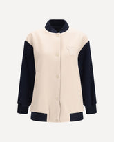 Oversized Bomber in double wool - BLUE | Base Blu