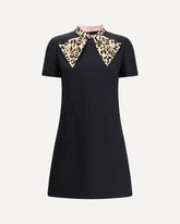 Crepe couture short Dress - BLACK | Base Blu