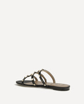 Sandali slide Rockstud  - NERO | Base Blu