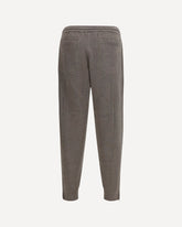 Pantalone in maglia double in cashmere con Crête e zip sul fondo - VERDE | Base Blu