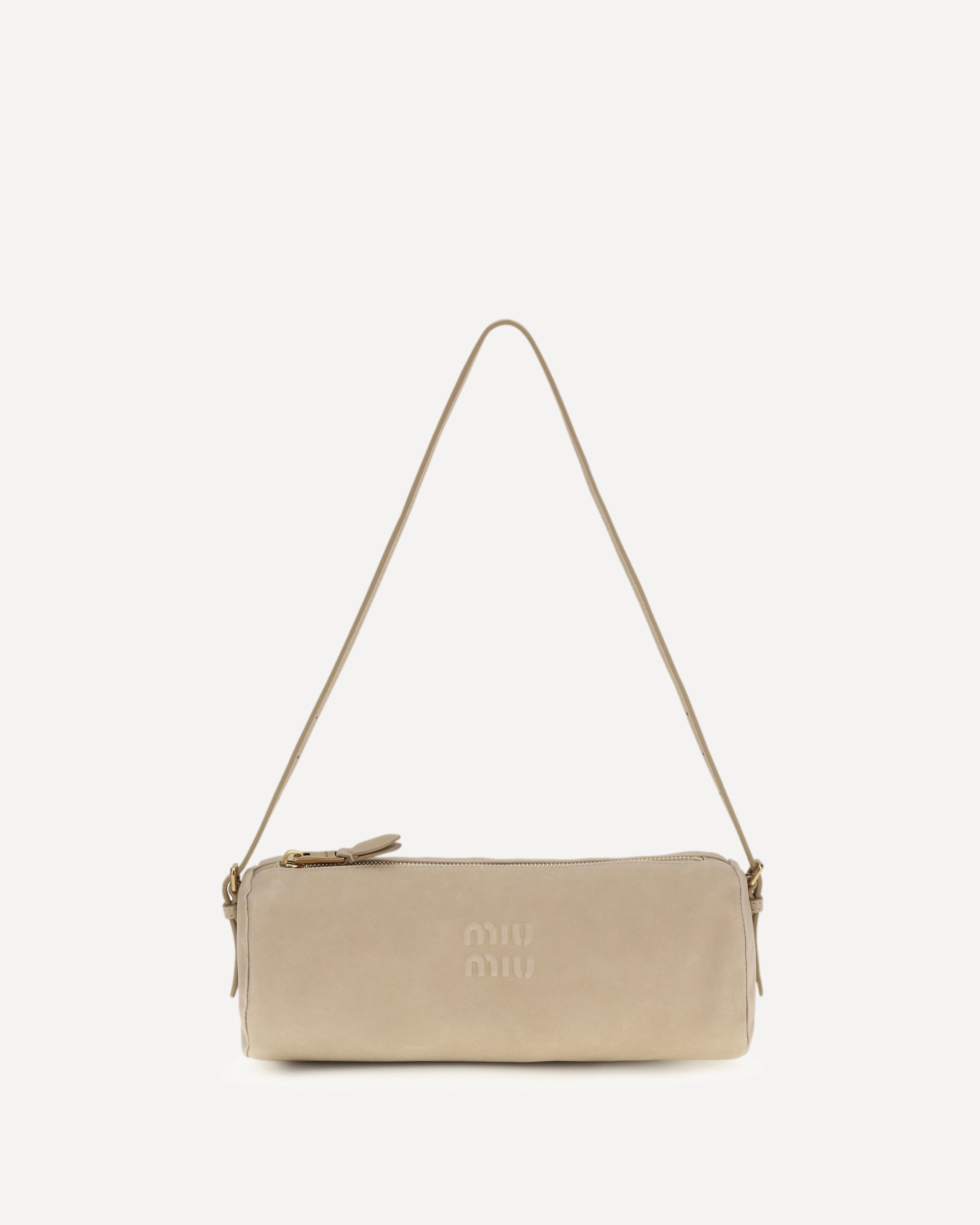 MIU MIU Leather Clutch Bag BEIGE | Base Blu