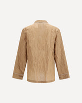 Vestaglia vanity a camicia in tessuto rigato froissé - BEIGE | Base Blu