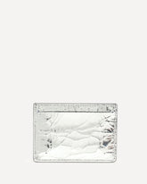 Portacarte in pelle metallizzata - ARGENTO | Base Blu