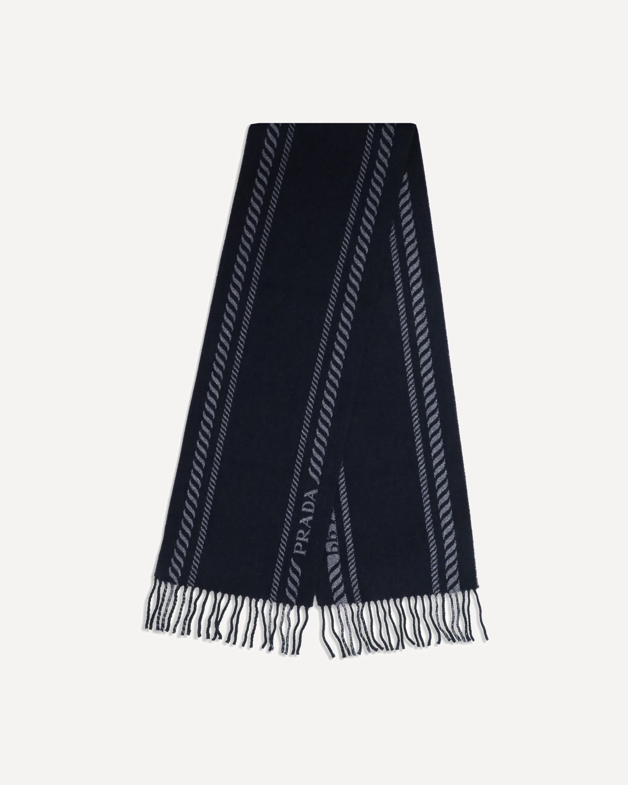 PRADA Virgin wool and cashmere Scarf BLUE | Base Blu