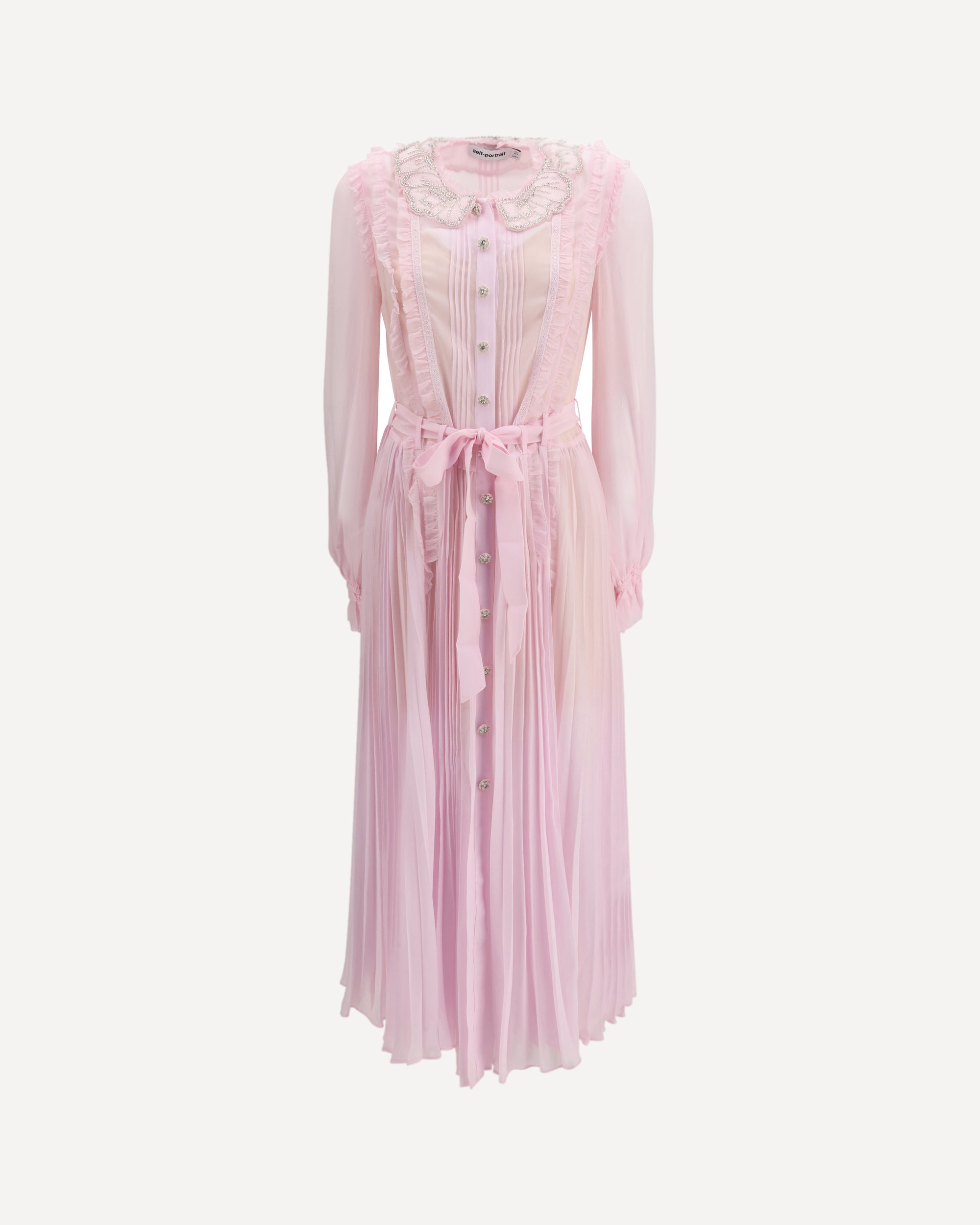 Pleated georgette midi Dress