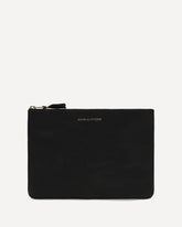 Vintage-effect leather Pouch - BLACK | Base Blu