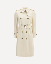 Long Kensington cashmere Trench Coat - WHITE | Base Blu