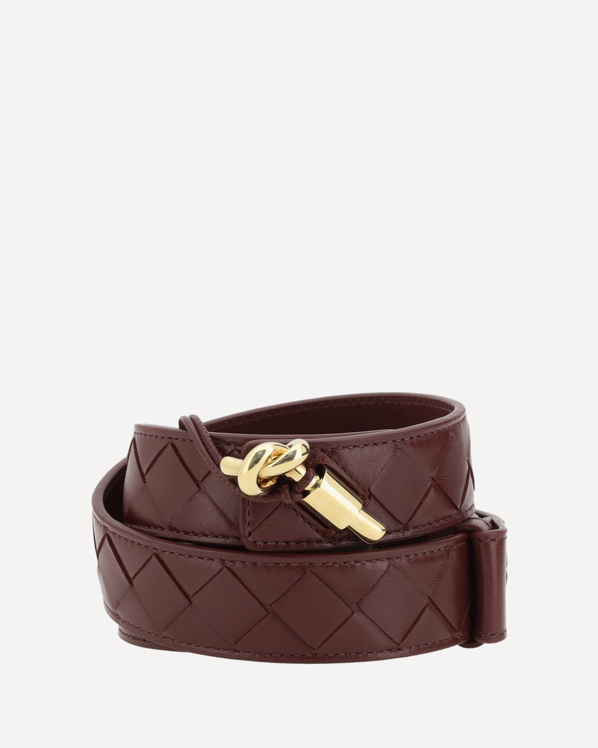 BOTTEGA VENETA Iconic Intreccio Belt BORDEAUX | Base Blu