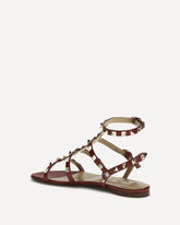Rockstud leather Sandals - BROWN | Base Blu