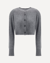 Cashmere crop Cardigan - GREY | Base Blu