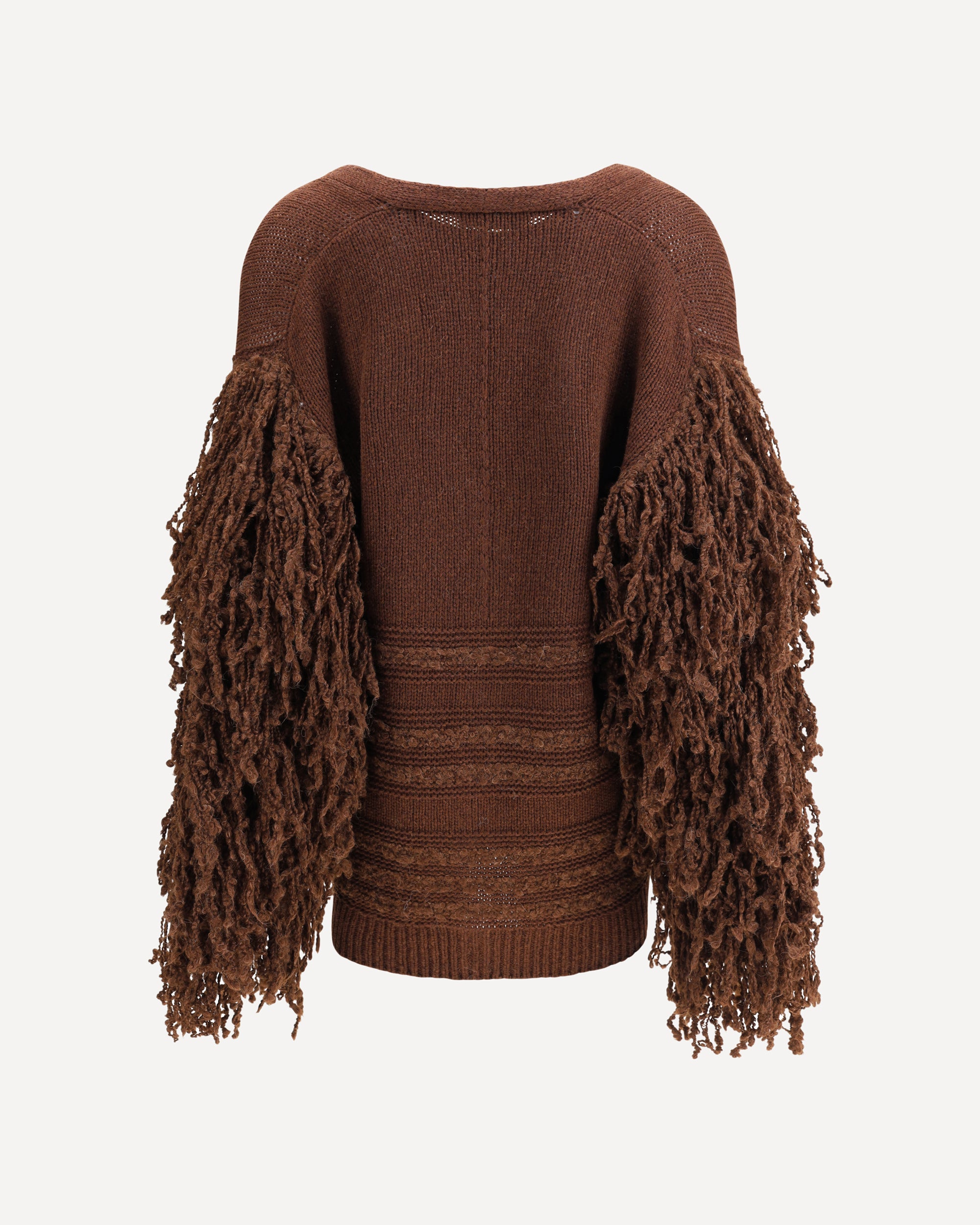 FABIANA FILIPPI Fringes Cardigan BROWN | Base Blu