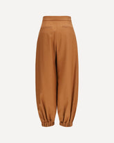 Pantaloni a palloncino in cotone e lino - MARRONE | Base Blu