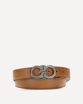 Reversible and adjustable Gancini Belt - BROWN | Base Blu